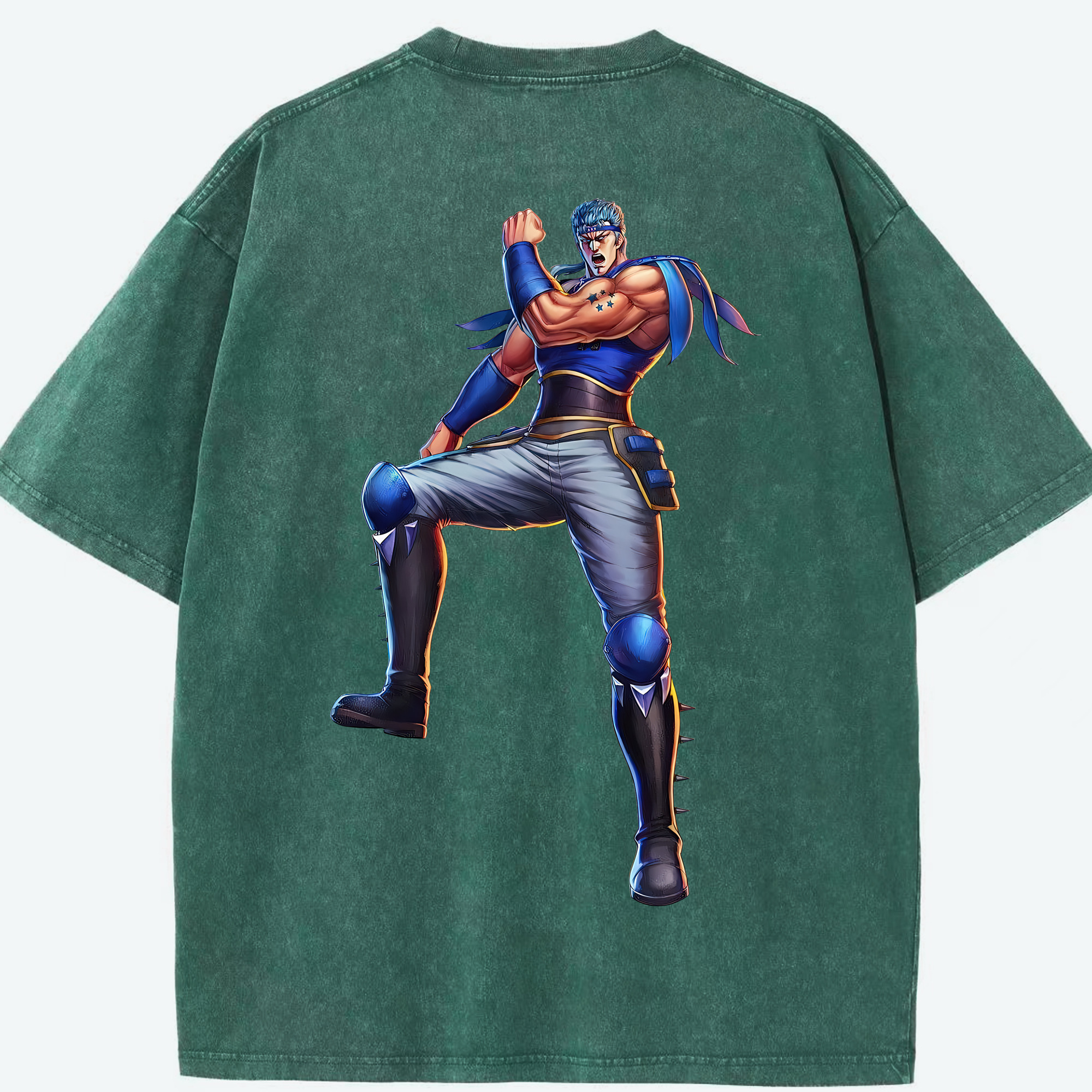 （画像用） 北斗の拳 Fist of the North Star 綿100% ヴィンテージ風 半袖Tシャツ（背面プリント）